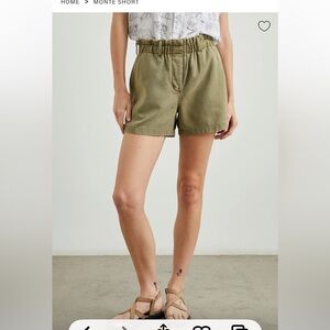 Thread & Supply Olive green Women's az Medium high waist paper bag shorts